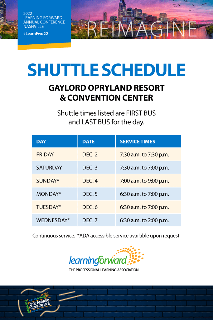Shuttle schedule from nash22 24x36 pstrs 1122 2d